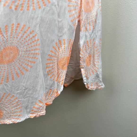 Claire Mercier St. Barth Tunic Top Blouse Beaded Hand Made White Large Beachy - Picture 7 of 11